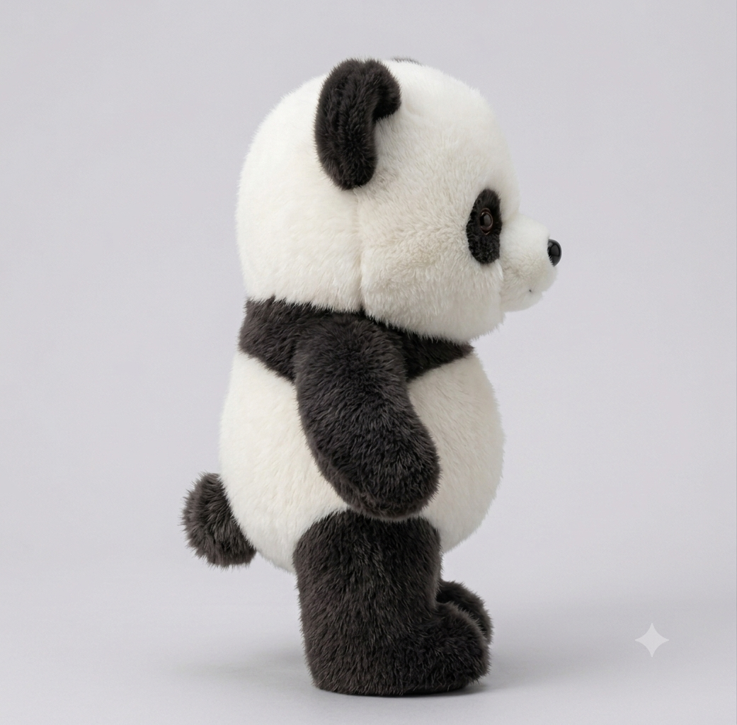 Panda peluche vista laterale