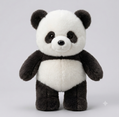 Panda peluche in piedi vista frontale